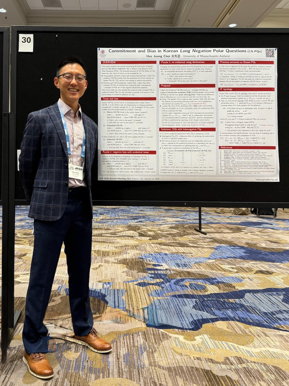 Hee Joong Choi presenting a poster at the 2026 LSA Annual Meeting